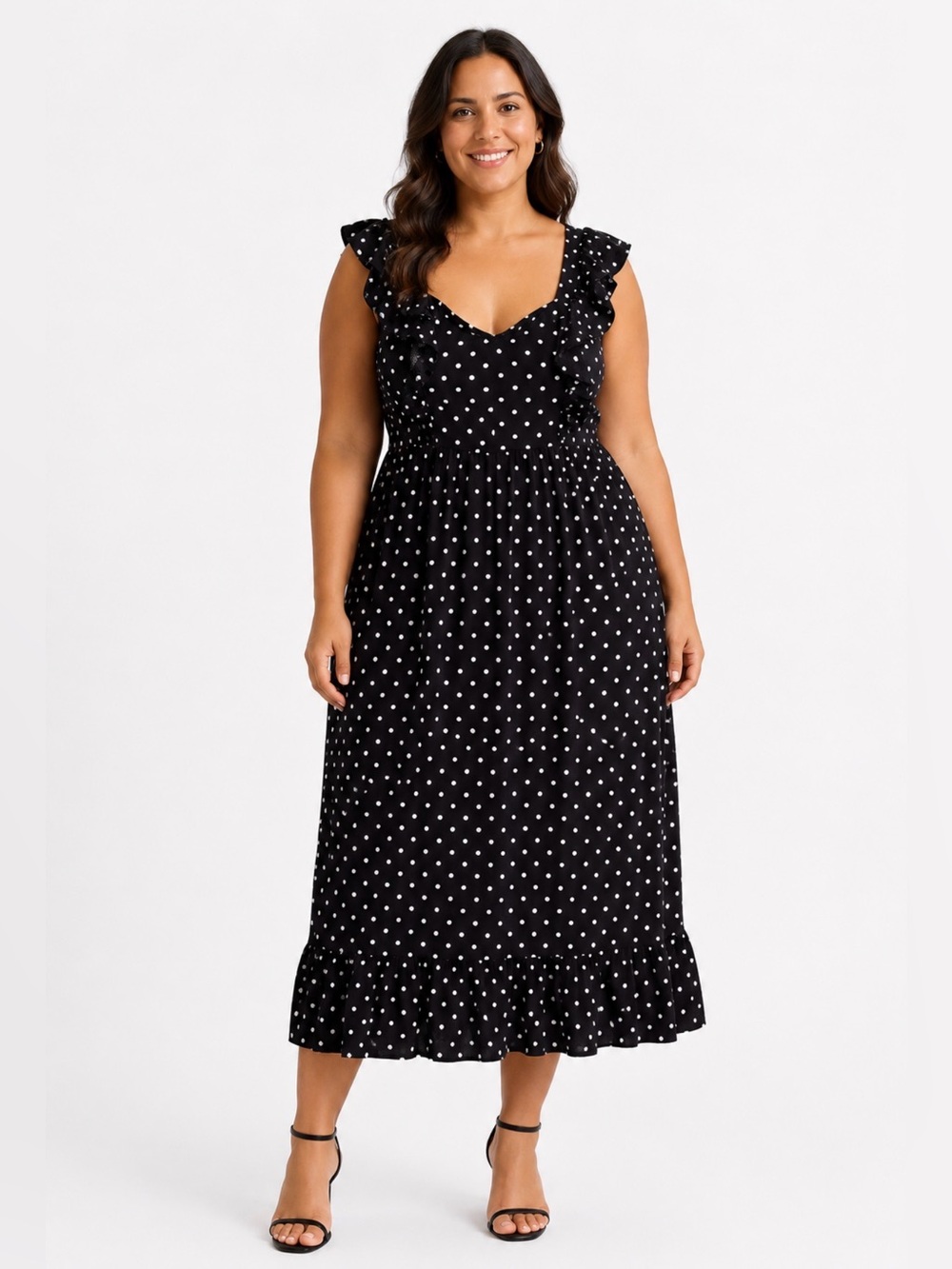 River Island Black and White Polka Dot Maxi Dress